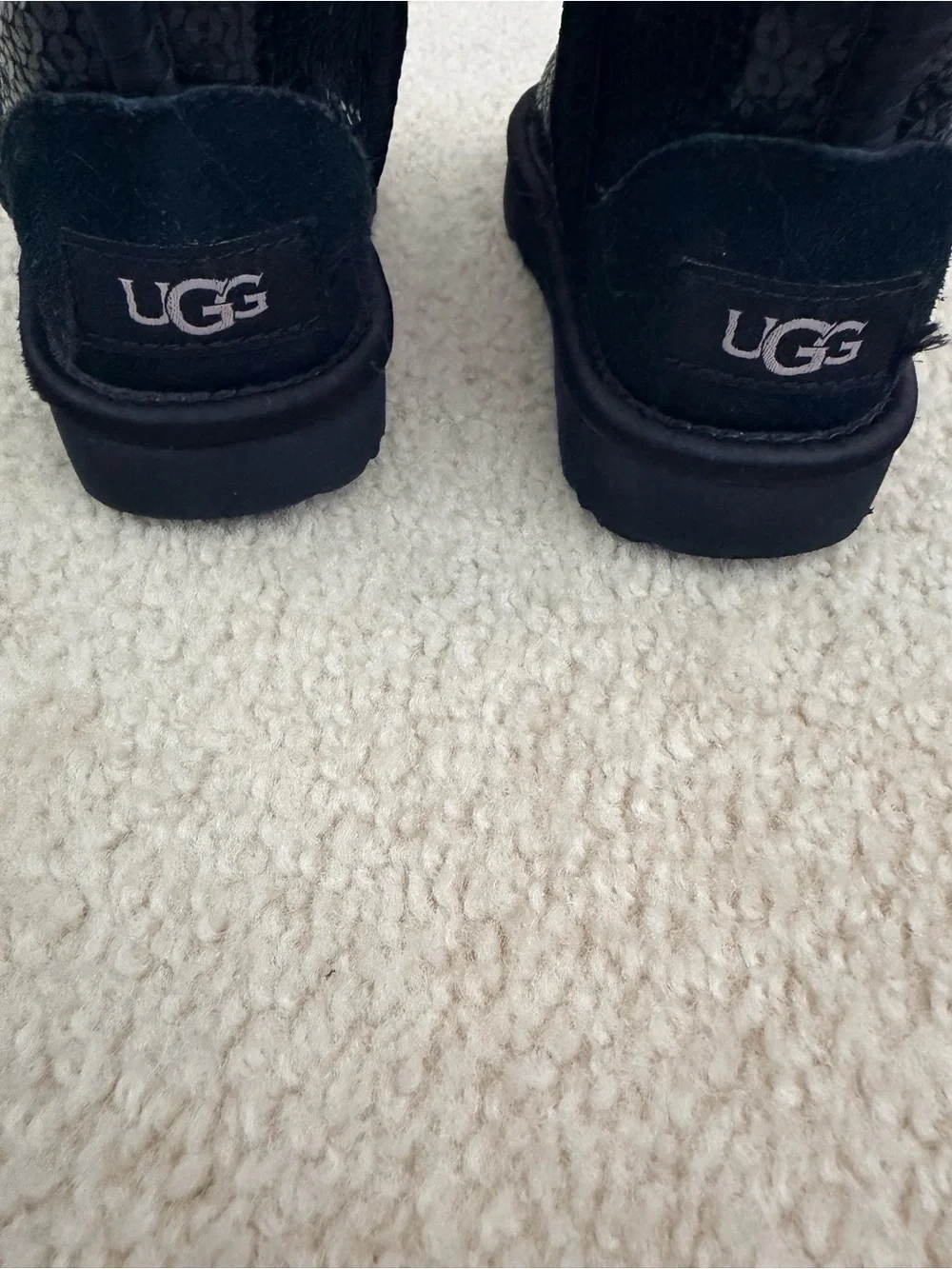 UGG Kids Black Sequin Classic Short Boots